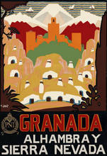 Póster de seda Vintage para decoración del hogar, póster de 24x36 pulgadas con estampado de película artística de viaje español de Granada, Sierra Nevada, España 2024 - compra barato