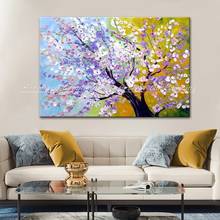 Arthyx Hand Painted Abstract Knife Tree Flowers Oil Paintings On Canvas Modern Wall Art Pictures For Living Room Home Decoration 2024 - buy cheap