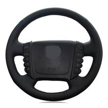 Capa de volante do carro diy mão-costurado couro artificial preto para ssangyong rexton rexton w rodius 2024 - compre barato