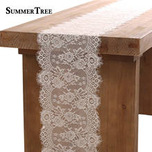 35cm x 300cm corredor de mesa de casamento branco do laço corredor de mesa floral pano de mesa boho casamento decoração de mesa casa têxtil 2024 - compre barato