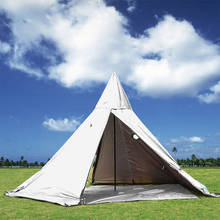 Наружная Всесезонная палатка из ткани Оксфорд 300D, на 3-4 человек, водонепроницаемая двухдверная вигвам палатка для кемпинга, пешего туризма с гнездом для плиты и полной сеткой 2024 - купить недорого