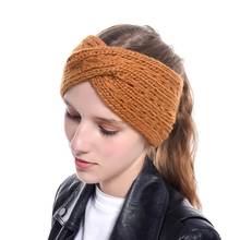 Women Crochet Bow Wide Stretch Solid Hairband Headwrap Winter Warmer Ear Knitted Headband Turban For Women Hair Accessories 2024 - buy cheap