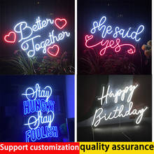 Neon Light Sign Custom Personalized Modern Led 3D Acrylic Wall Hanging Decor Bar Wedding Christmas Decorations Lights For Room 2024 - buy cheap