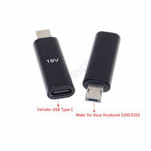 12V 19V Тип USB C со штекера на гнездо USB квадратный DC Мощность разъем адаптер для Asus Eeebook X205TA X205T X205 ноутбук 2024 - купить недорого