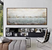 Vertical Framed Abstract Painting Modern Artwork Abstract Wall Art Blue Green Acrylic Painting on Canvas Interior Design Decor 2024 - buy cheap