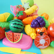 Kitchen Cutting Set Simulation Mini Fruit & Vegetable Food Pretend Play House Toys Educational Gift for Kids Birthday Chrismas