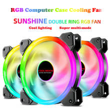 Разноцветный RGB чехол для компьютера, регулируемый вентилятор охлаждения для ПК, 12 см, тихий контроль AURA синхронизирующий компьютер, охлаждающий RGB чехол, вентиляторы 2024 - купить недорого