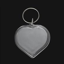Doreenbeads correntes de chaveiro de acrílico, coração (configuração de foto), chaveiro branco de 7.8cm x 5.0cm,10 peças 2024 - compre barato