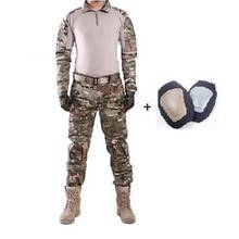 Tactical Military Uniform Clothes Set Army of the Military Combat Uniform Tactical Pants knee pads camouflage hunting clothesXXL 2024 - buy cheap