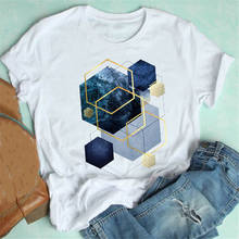 Женская футболка с коротким рукавом, в стиле 90-х, с геометрическим принтом 2024 - купить недорого