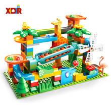 XDR Marble Race Run Big Size Blocks Maze Ball Compatible Brand Building Blocks Funnel Slide DIY Bricks Toys For Childrens 2024 - buy cheap