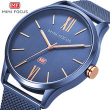 Minifocus relógio masculino de quartzo, pulseira de malha dourada minimalista números romanos, relógios de marca de luxo para homens 2024 - compre barato