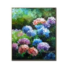 Modern New Design Palette Knife Art Pure Hand Painted Flower Oil Painting Canvas Home Decoration Showpieces Art Unframed Artwork 2024 - buy cheap