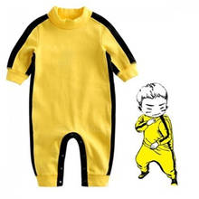 Fantasia infantil fantasia cegonha lee, conjunto infantil para bebês recém-nascidos, macacão de festa de halloween, kung fu chinês, macacão amarelo 2024 - compre barato