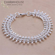 Charmhouse Pure Silver Bracelet For Women Fish Bone Chain Bracelets & Bangles Pulseira Femme Personality Jewelry Christmas Gifts 2024 - buy cheap