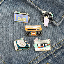 Rock Until Dead Enamel Pin Vinyl Disc Player Music Tape Cassette Brooch Bag Lapel Pin Old School Badge Jewelry Gift for Friends 2024 - buy cheap