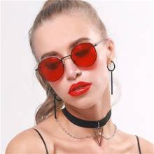 New Round Lens Sunglasses Women Men Sun Glasses Brand Designer Metal Frame Punk Shades Candy Color Sunglasses Eyewear UV400 2024 - buy cheap