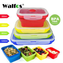 WALFOS Folding Silicone Lunch Box Food Storage Container Kitchen Microwave Tableware Portable Household Outdoor Food Box 2024 - buy cheap