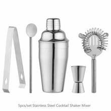 5pc Stainless Steel Cocktail Shaker Mixer Drink Bartender Martini Tools Bar Set Kit For Bartender Drink Party Bar Tools 350ML 2024 - buy cheap