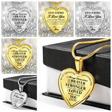 Always Remember I Love You Inspiration Heart Necklace To Daughter and Son Exquisite Pendant Neckchain To Children From Love Mom 2024 - buy cheap