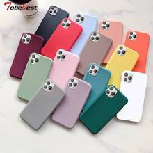 Candy Solid Color Phone Case For iphone 12 11 Pro XS Max XR X 8 7 6S 6 Plus SE 5 5S Silicone Coque Soft TPU Matte Back Cover 2024 - купить недорого