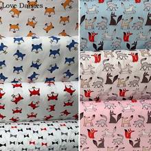 100% Cotton Twill Cartoon BLUE BEIGE PINK Orange Red Fox Red Black Bowknot for Kids Bedding Sheet Apparel Handwork Decor Craft 2024 - buy cheap