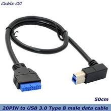 High-speed USB 3.0 Type B 90-degree male to 3.0 motherboard 19pin header connector cable for printer scanner hard disk box 2024 - buy cheap