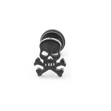 1 Piece Stainless Steel Ear Post Stud Earrings For Men Women Black Skeleton Skull 10mm x 8mm, Post/ Wire Size: (18 gauge) 2024 - buy cheap