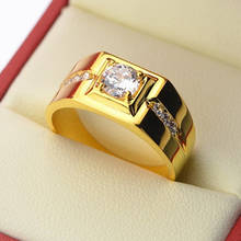Men 5mm largura cobre banhado a ouro de alta qualidade zircão resiseable anel aberto dominador dedo jóias atacado frete grátis 2024 - compre barato