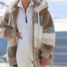 Casaco de inverno feminino com capuz, jaqueta retrô solta de manga longa plus size com bolso para zíper 2024 - compre barato