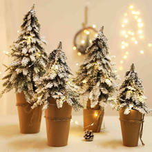 Mini árbol de Navidad Artificial, simulación de nieve, flocado, de árbol de navidad Adornos, decoración de vacaciones, Navidad 2024 - compra barato