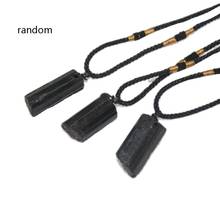 Healing Raw Gemstone Natural Crystal Black Tourmaline Stone Pendant Necklace Fashion Jewelry 2024 - buy cheap