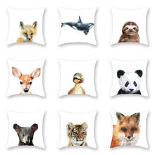 Lychee Animal Painting Cushion Cover Polyester Sofa Car Cushion Case Home Decor Cushion Chair Pillowcase 2024 - buy cheap
