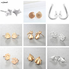 Cxwind New Fashion Jewelry Fox Stud Earrings For Women Hot Sale Unicorn Horse Heart Knot Tail Cat Earring Wholesale Free Ship 2024 - buy cheap