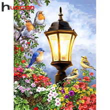 Huacan 5d faça você mesmo pintura de diamante flor quadrado completo e redondo bordado de diamante pássaro decoração arte para casa 2024 - compre barato