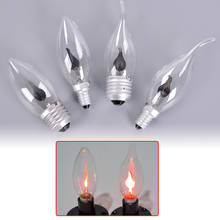 Bombilla LED Edison E14 E27 3W, iluminación de fuego de llama, efecto parpadeante Vintage, lámpara de punta de vela novedosa de tungsteno, naranja y rojo, 1 ud. 2024 - compra barato