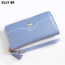 Cards Holder Wallet Ladies Cute Women Long Wallet Pure Color Clutch Bag 2020 New PU Leather Purse Phone Card Holder Bag 2024 - buy cheap