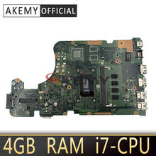 Akemy X555LD Laptop motherboard for ASUS X555LA X555LD X555LF X555LJ X555L X555 Test original mainboard 4GB-RAM I7-CPU 2024 - buy cheap