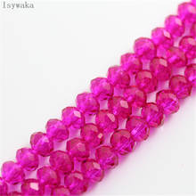 Isyaka-contas de vidro rosado, contas redondas para fabricação de joias, 6x8mm, 65 peças 2024 - compre barato