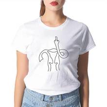 Funny Uterus Middle Finger Feminist Print T-shirt Summer Casual Harajuku Cotton Tees Outdoor Plus Size Tshirt Women's Clothes 2024 - buy cheap