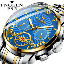 FNGEEN 2020 New Men's Watch Luxury Brand Wrist Watches for Men Clock Display Luminous Quartz Watch Male Clock Relogio Masculino 2024 - buy cheap