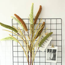 Artificial wreath wheat plant with leaves Cereals long branch for Home hotel Decor fake flowers DIY garden Decoration 2024 - buy cheap