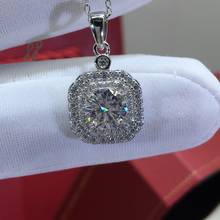 Silver 925 Original 1 Carat Diamond Test Past Brilliant Cut D Color Moissanite Pendant Necklace Vintage Gemstone Chain for Women 2024 - buy cheap