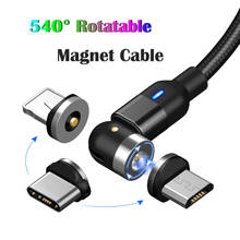 Cable de carga magnética para móvil, cargador magnético de 1m tipo C con rotación de 540 grados para Apple iPhone 7, 8, x, xs, Samsung y Xiaomi 2024 - compra barato