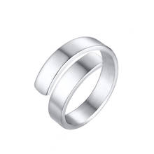 Anillos de acero inoxidable para hombre y mujer, joyería minimalista en capas chapada en plata, para boda 2024 - compra barato