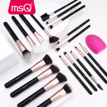 MSQ Makeup Brush Set 18pcs Rose Gold Professional Foundation Powder Eyeshadow Blush Makeup Brushes With Blender Brush Cleaner 2024 - buy cheap