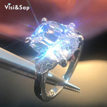 Visisavia-Anillo de boda clásico para mujer, sortija de compromiso con diseño de piedras grandes y finas de zirconia de 10x12mm, F107 2024 - compra barato