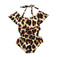 New Summer Infant Baby Girl Leopard Ruffle Swimsuit Swimwear Bikini Swimming Costume 2024 - buy cheap