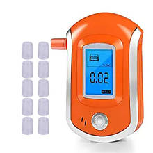 Analisador de respiração profissional do bafômetro do verificador do álcool digital com grande display lcd digital 11 pces bocal 2024 - compre barato