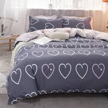 Conjunto de cama cinza com fronha, 3 peças, 220x240, 200x230, edredom, estampa de coração, casal, queen, king size 2020 2024 - compre barato